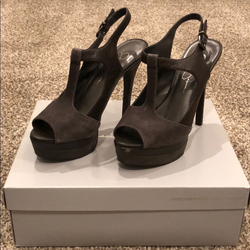 Jessica Simpson brown stilettos
